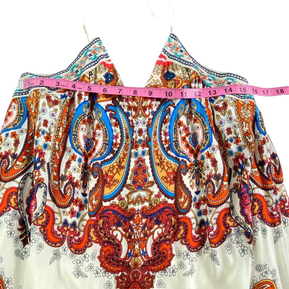 FLYING TOMATOES Women Thin Strap V Neck Maxi Dress Sz M Multicolor Vacation 56-1 - Picture 7 of 11